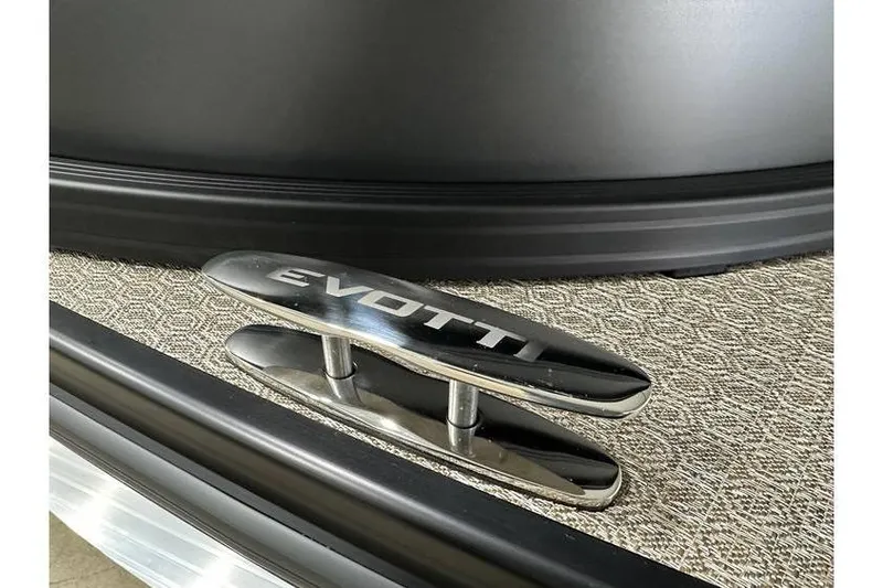 Slide: The Image of Close-up of Evotti 521QL 2026 boat cleat on textured flooring. - 13