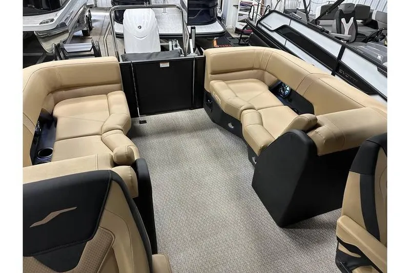 Slide: The Image of Luxurious interior of 2026 Evotti 521QL boat with beige seating and modern design. - 37