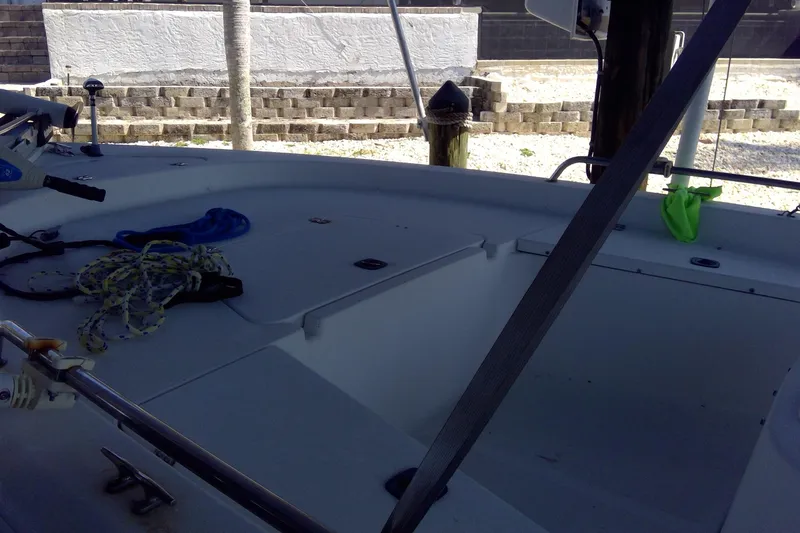 Slide: The Image of 2007 Tidewater 216 CC Adventure boat interior with ropes and equipment. - 9