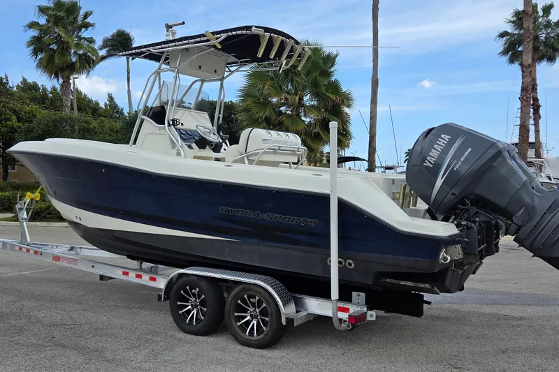 Slide: The Image of 2004 Hydra-Sports Vector 2400 CC boat on trailer with Yamaha outboard motor. - 10