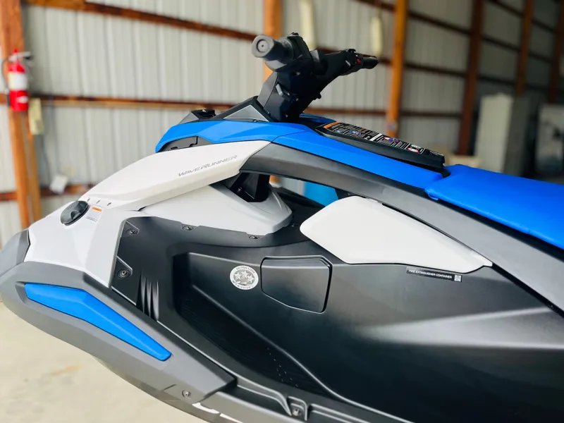 Slide: The Image of 2026 Yamaha WaveRunner JetBlaster in a storage facility. - 5