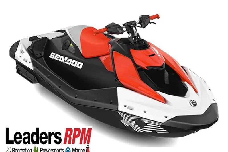 The Image of 2026 Sea-Doo Spark Trixx for 1, red and white jet ski, Leaders RPM logo. - 0