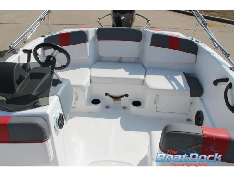 Slide: The Image of Interior of 2023 Tahoe T16 boat with seating area. - 19
