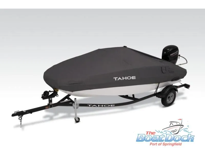 Slide: The Image of 2023 Tahoe T16 boat with cover on trailer. - 32