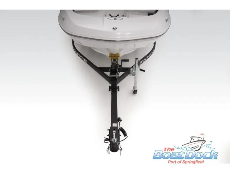 Slide: The Image of 2023 Tahoe T16 boat on trailer, front view. - 35