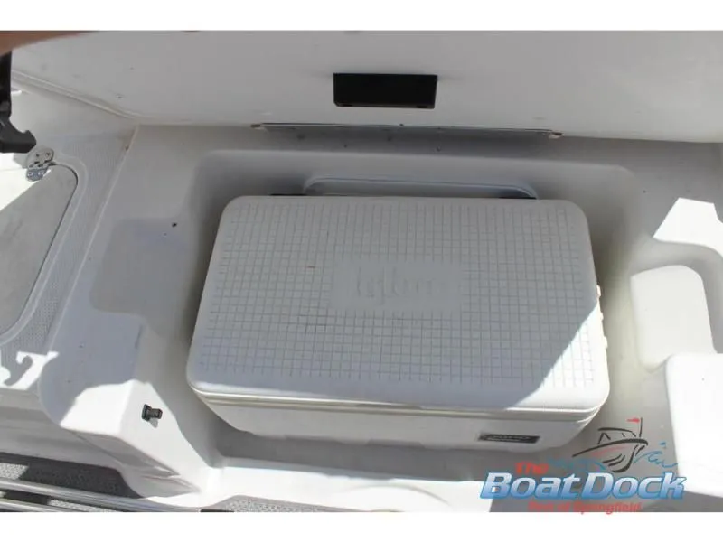 Slide: The Image of Cooler in storage compartment of 2022 Tahoe 2150 boat. - 14