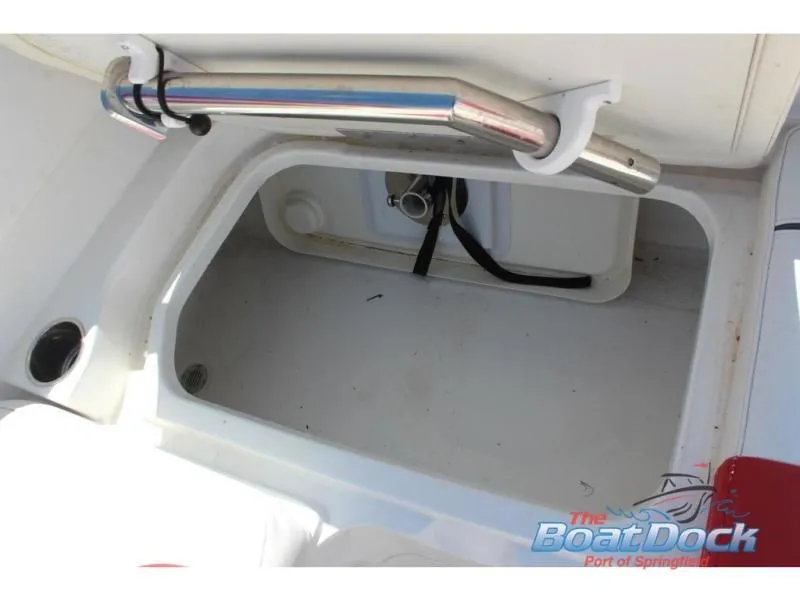 Slide: The Image of Interior of a 2022 Tahoe 2150 boat with storage compartment. - 15
