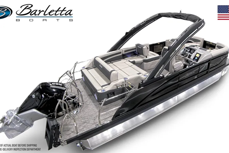 Slide: The Image of 2026 Barletta Corsa 23UA pontoon boat with luxurious design and modern features. - 3