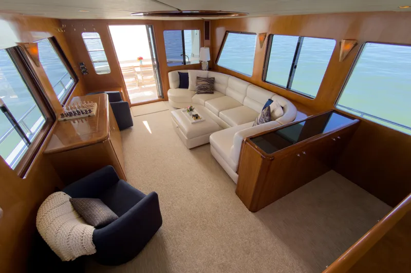 Slide: The Image of Luxurious interior of 2003 Ocean Alexander 700 Classicco yacht with elegant seating and decor. - 18