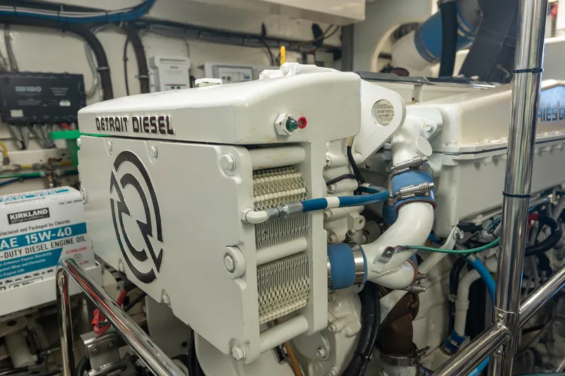 Slide: The Image of Engine room of 2003 Ocean Alexander 700 Classicco with Detroit Diesel engine. - 52