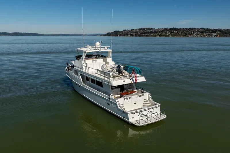 Slide: The Image of Ocean Alexander 700 Classicco yacht cruising on calm waters, 2003 model. - 63