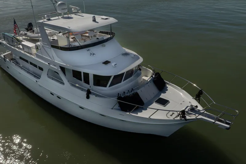 Slide: The Image of Ocean Alexander 700 Classicco yacht, 2003 model, cruising on calm waters. - 66