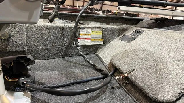 Slide: The Image of Interior of a 2015 Xpress XP16PF boat with Yamaha 40 engine. - 13