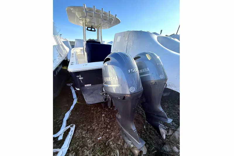 Slide: The Image of 2022 Regulator 23 boat with Yamaha outboard engines. - 13