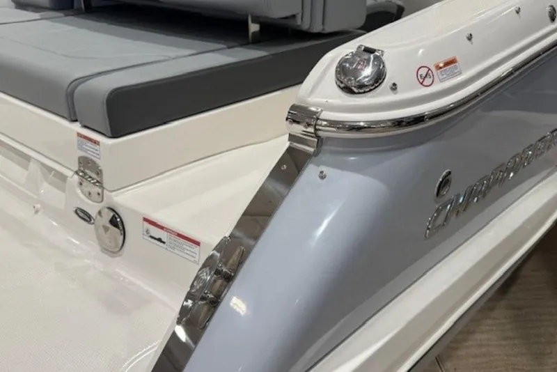 Slide: The Image of 2026 Chaparral 270 OSX boat, featuring sleek design and comfortable seating. - 25