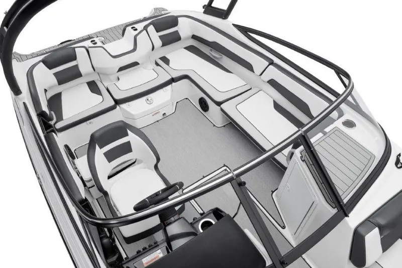 Slide: The Image of 2026 Yamaha Boats AR195 interior with sleek seating and modern design. - 6