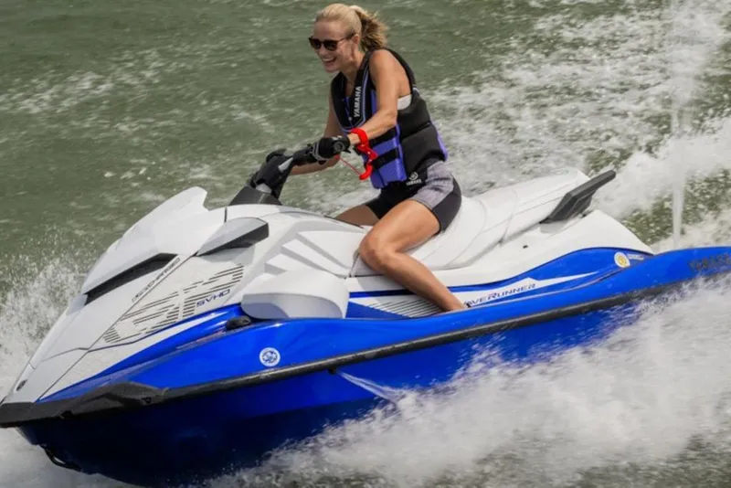 Slide: The Image of Person riding 2025 Yamaha WaveRunner GP SVHO on water, wearing a life jacket. - 5