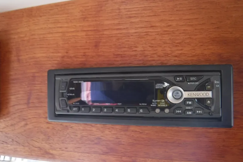 Slide: The Image of Kenwood stereo system in 2002 Nordic Tug 37 boat interior. - 28