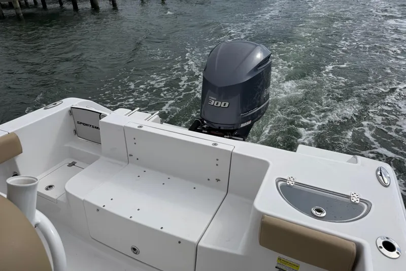 Slide: The Image of 2017 Sportsman Heritage 251 Center Console boat with Yamaha 300 engine on water. - 30