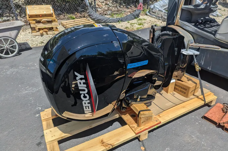 Slide: The Image of Modern Dockside 22DQ2.75 boat interior with gray seating, 2026 model. - 7