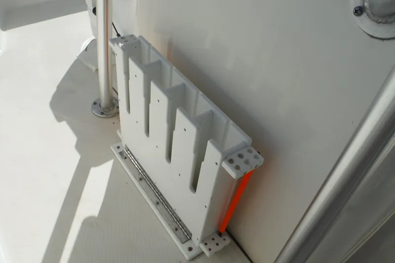Slide: The Image of Rod holder on 2015 Boston Whaler 210 Montauk boat deck. - 27