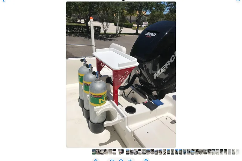 Slide: The Image of 2015 Boston Whaler 210 Montauk with Mercury engine and scuba tanks on deck. - 54