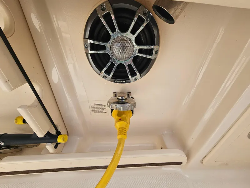 Slide: The Image of Grady-White Freedom 275 boat, speaker and power connection, 2022 model. - 20