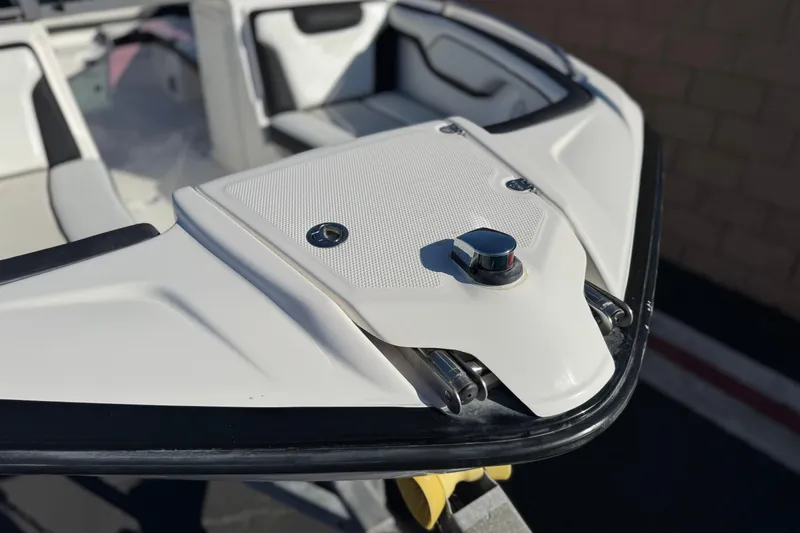 Slide: The Image of 2018 Yamaha AR210 boat bow with sleek design and modern features. - 11