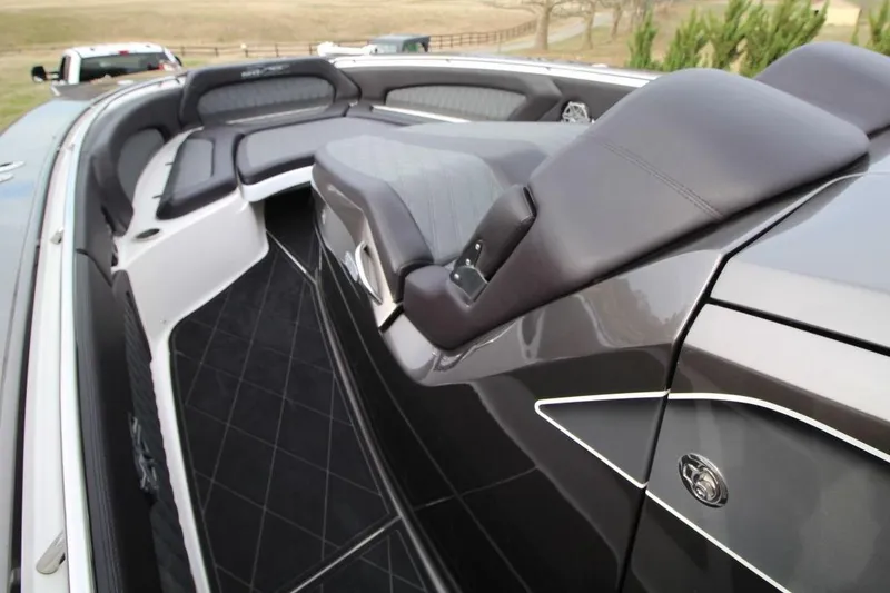 Slide: The Image of Luxurious interior of 2018 MTI V42 boat with sleek seating and modern design. - 17