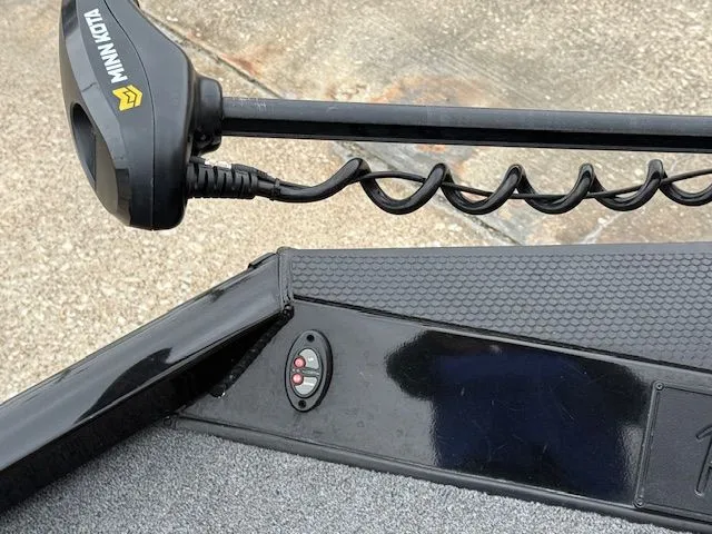 Slide: The Image of Close-up of 2023 Ranger RT178 boat part with Minn Kota trolling motor. - 26