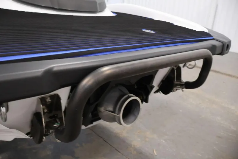 Slide: The Image of 2026 Yamaha WaveRunner VX Deluxe rear view, showcasing exhaust and design details. - 16