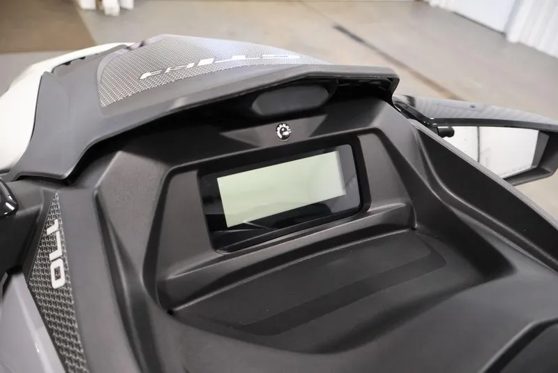 Slide: The Image of 2025 Sea-Doo GTI SE 170 dashboard with digital display and sleek design. - 10