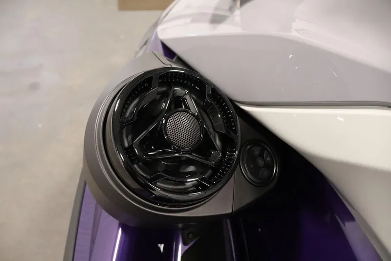 Slide: The Image of Close-up of 2025 Sea-Doo GTI SE 170 speaker detail, showcasing sleek design. - 12