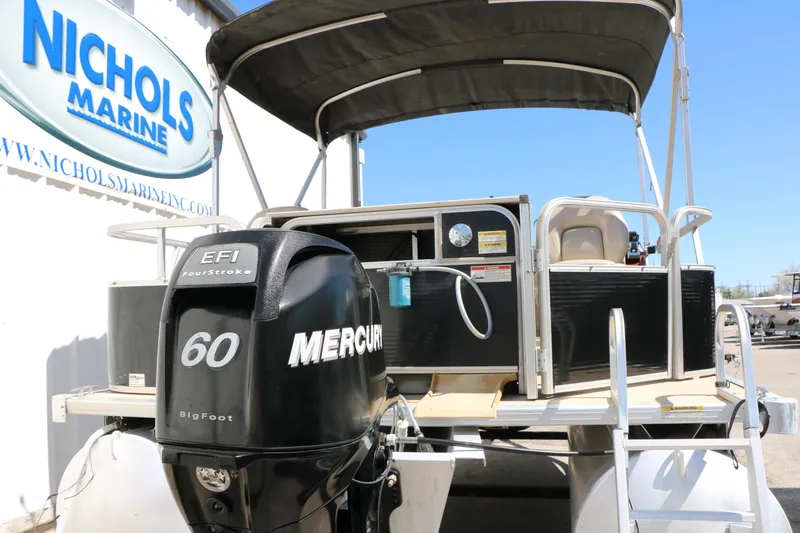 Slide: The Image of 2012 Starcraft Stardeck 206 4-PT boat with Mercury 60 EFI engine at Nichols Marine. - 11