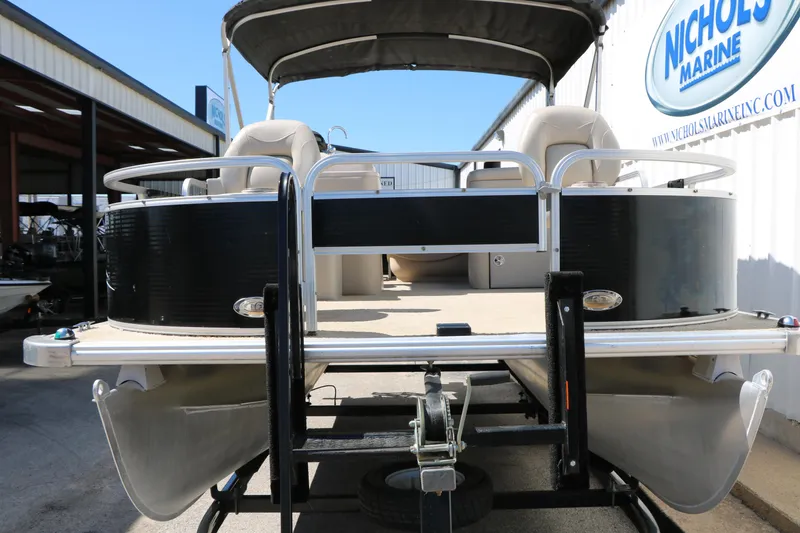 Slide: The Image of 2012 Starcraft Stardeck 206 4-PT pontoon boat on trailer at Nichols Marine. - 9