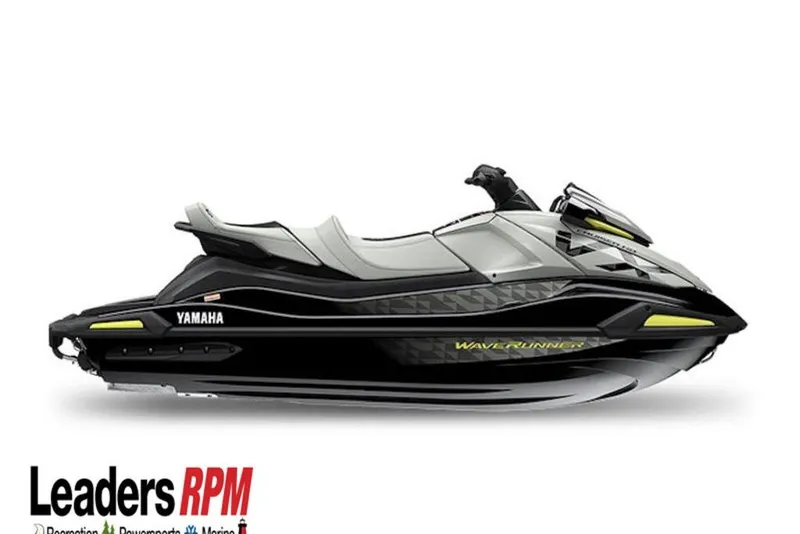 The Image of 2025 Yamaha WaveRunner VX Cruiser HO, sleek design, black and gray color scheme, side view. - 1
