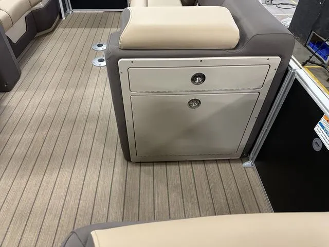Slide: The Image of Interior of 2026 Godfrey Pontoons Sweetwater 2286 SB with beige upholstery. - 10