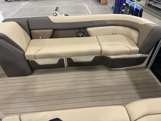 Slide: The Image of Interior of 2026 Godfrey Pontoons Sweetwater 2286 SB with beige upholstery. - 3
