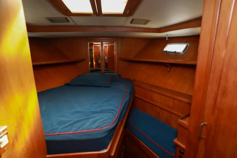 Slide: The Image of Cozy cabin interior of 1987 Lien Hwa 47 Elegant MK III yacht with wooden finish. - 30