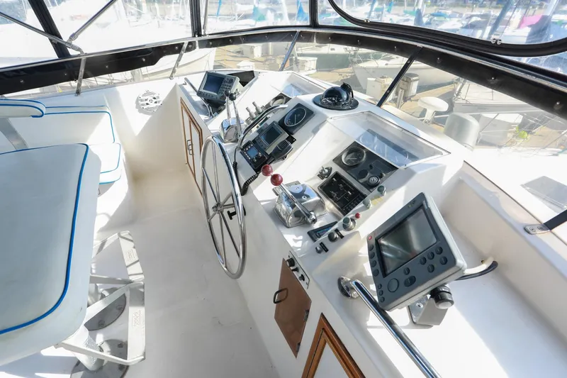 Slide: The Image of Helm of 1987 Lien Hwa 47 Elegant MK III yacht with navigation instruments. - 6
