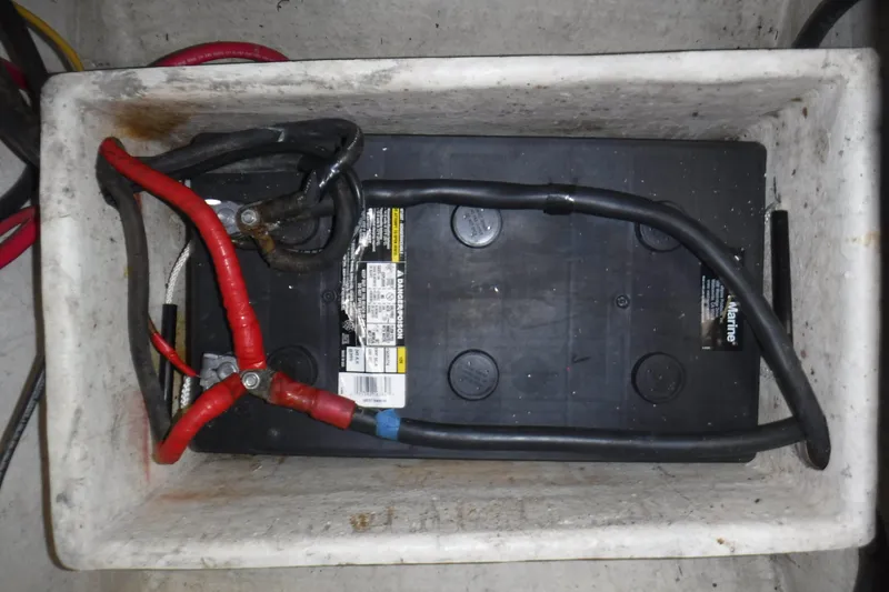 Slide: The Image of Marine battery in compartment of 1987 Lien Hwa 47 Elegant MK III yacht. - 63