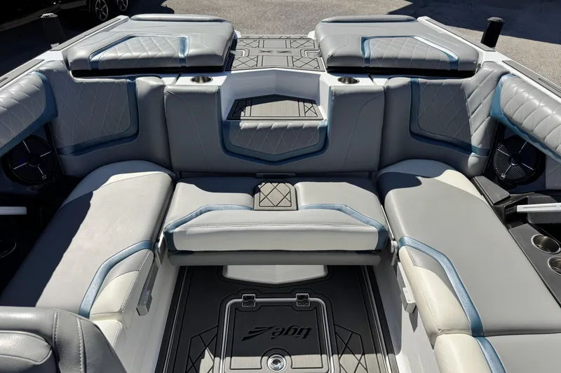 Slide: The Image of 2021 Tigé 21ZX boat interior with luxurious seating and modern design. - 17