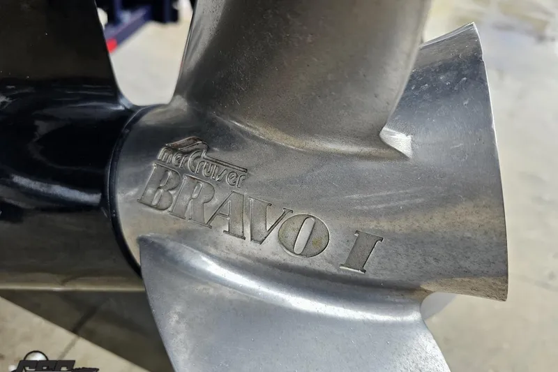 Slide: The Image of Mercury Bravo I propeller on a 2000 Donzi 33 ZX boat. - 21