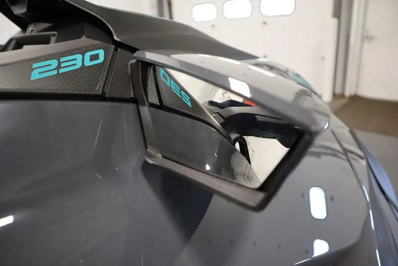 Slide: The Image of 2025 Sea-Doo GTR 230 close-up, showcasing sleek design and detailing. - 12