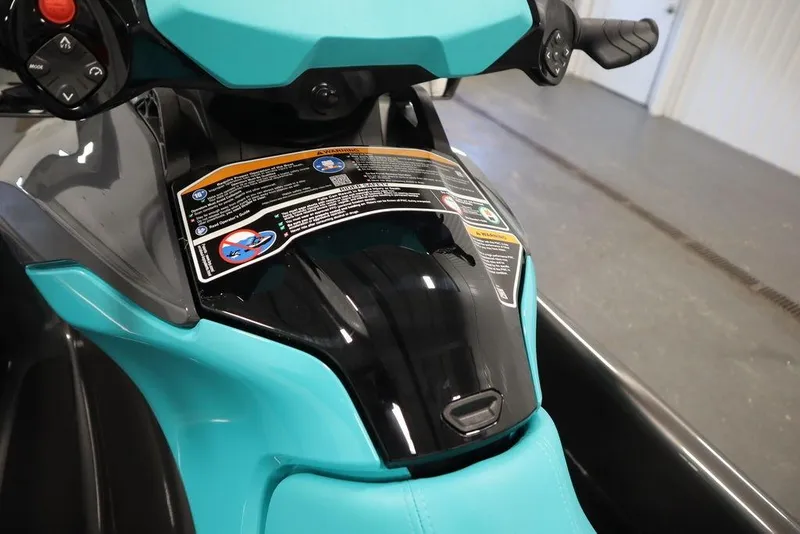 Slide: The Image of 2025 Sea-Doo GTR 230 dashboard with controls and safety instructions. - 15