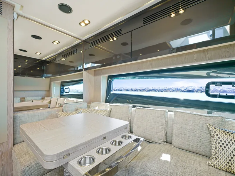 Slide: The Image of Interior of Azimut 51 Atlantis yacht, modern design, 2019 model. - 40