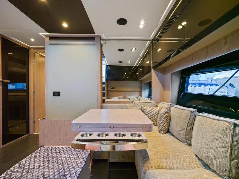 Slide: The Image of Interior of Azimut 51 Atlantis yacht, modern design, 2019 model. - 41