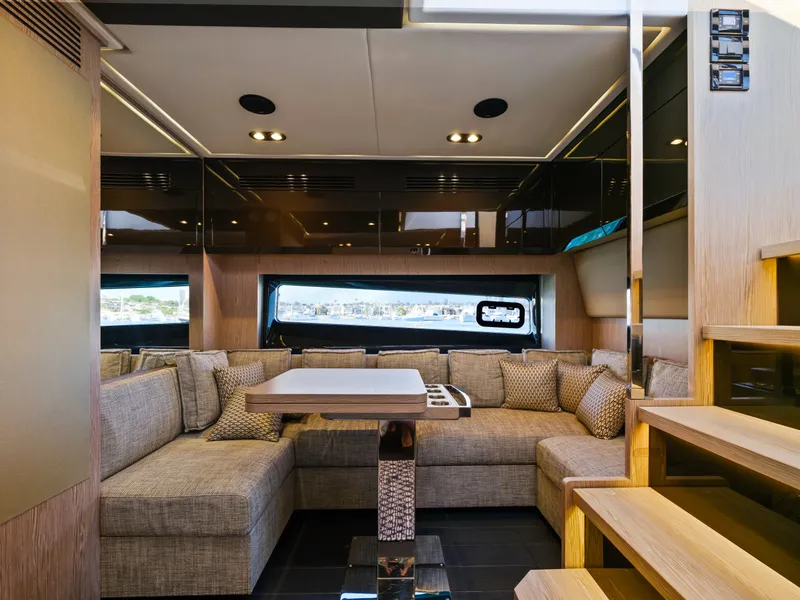 Slide: The Image of Interior of Azimut 51 Atlantis yacht, modern design, 2019 model. - 43