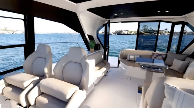 Slide: The Image of 2019 Azimut 51 Atlantis yacht on calm waters. - 14