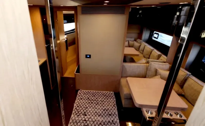 Slide: The Image of Interior of Azimut 51 Atlantis yacht, modern design, ocean view. - 19